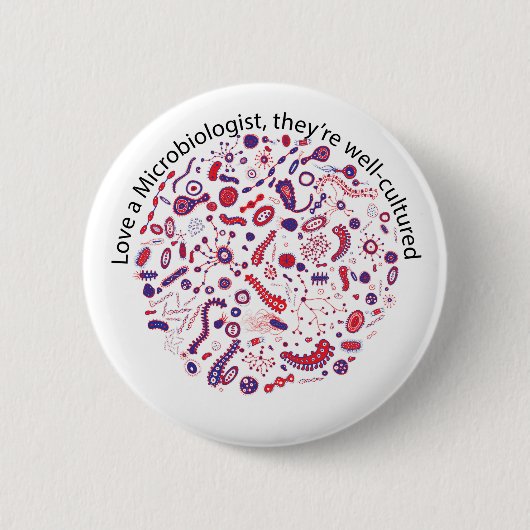 Liefde als microbioloog ronde button 5,7 cm (Voorkant)