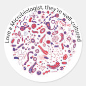 Liefde als microbioloog ronde sticker (Voorkant)