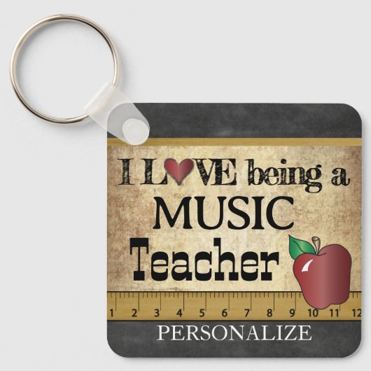 Liefde als muziekleraar sleutelhanger (Voorkant)