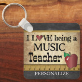 Liefde als muziekleraar sleutelhanger (Voorkant)