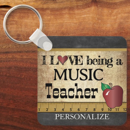 Liefde als muziekleraar sleutelhanger (Voorkant)