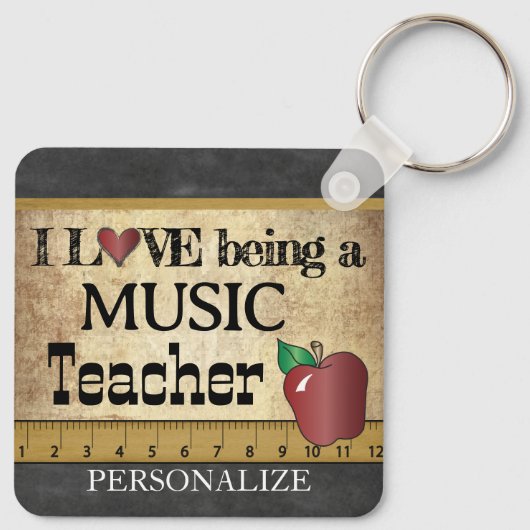 Liefde als muziekleraar sleutelhanger (Achterkant)