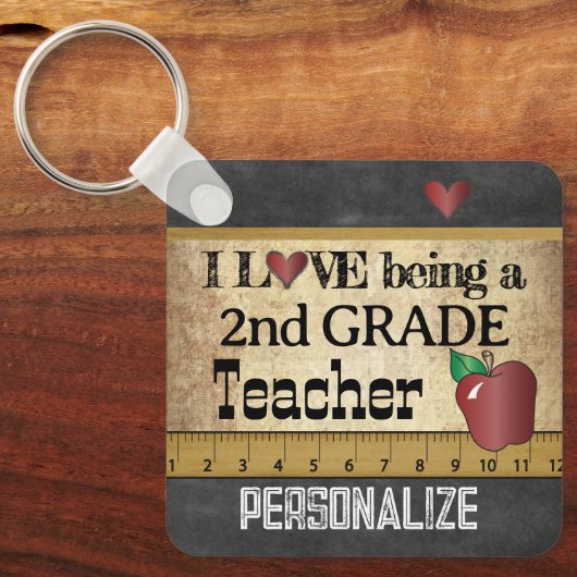 Liefde als tweede klas leraar sleutelhanger (Voorkant)