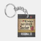 Liefde als tweede klas leraar sleutelhanger (Voorkant Links)