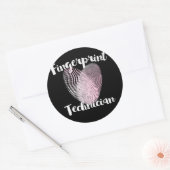 Liefde als vingerafdruktechnicus ronde sticker (Envelop)
