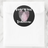 Liefde als vingerafdruktechnicus ronde sticker (Tas)