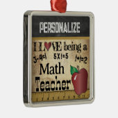 Liefde als Wiskunde leraar | VINTAGE Metalen Ornament (Rechts)
