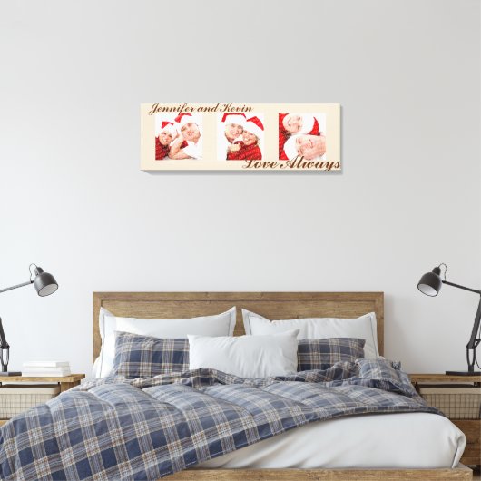 Liefde altijd aangepast driepych fototekencanvas canvas afdruk (Insitu (Slaapkamer))