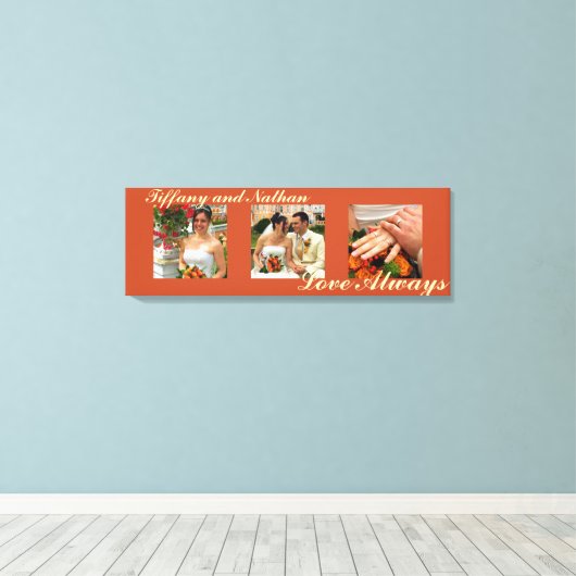 Liefde altijd aangepast driptyse foto rood canvas (Insitu (Houten vloer))