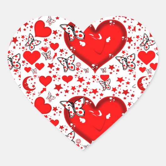 Liefde, altijd en altijd hart sticker (Voorkant)