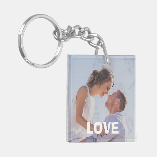 Liefde altijd en altijd persoonlijke foto-Sleutelh Sleutelhanger (Voorkant Links)