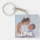 Liefde altijd en altijd persoonlijke foto-Sleutelh Sleutelhanger (Voorkant)