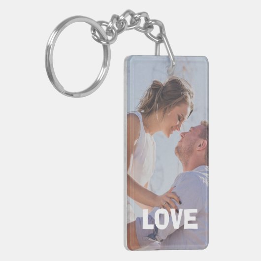Liefde altijd en altijd persoonlijke foto-Sleutelh Sleutelhanger (Voorkant Links)
