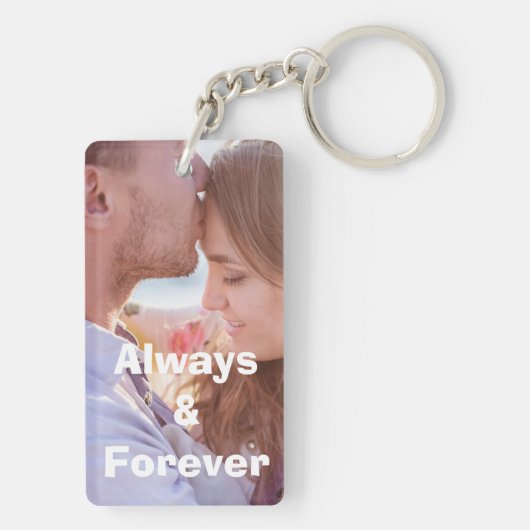 Liefde altijd en altijd persoonlijke foto-Sleutelh Sleutelhanger (achterkant)