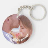 Liefde altijd en altijd persoonlijke foto-Sleutelh Sleutelhanger (Achterkant)