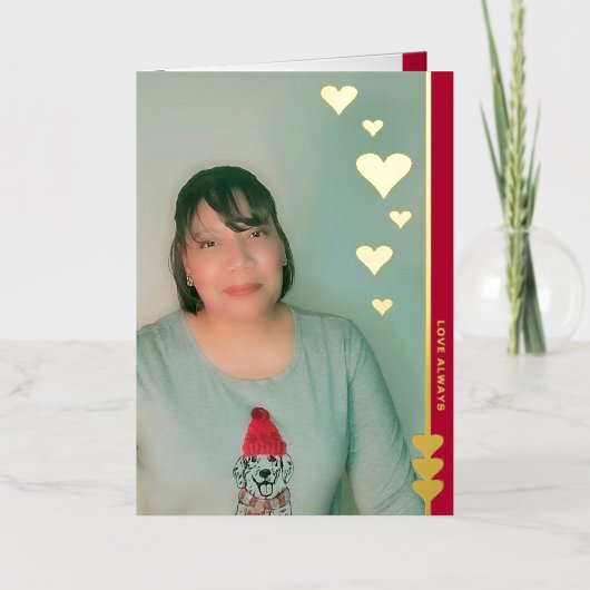 Liefde Altijd Gepersonaliseerde Foto Folie Kaart (Voorkant)