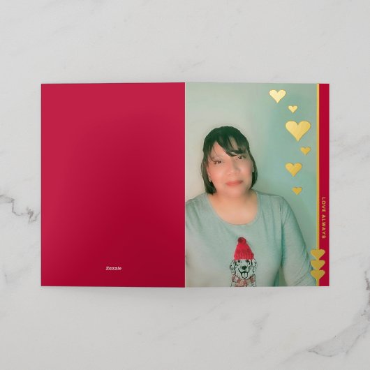 Liefde Altijd Gepersonaliseerde Foto Folie Kaart (Buiten Laag)