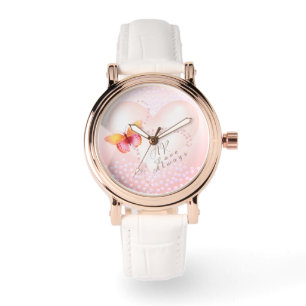 Liefde altijd hart vlinder roze horloge