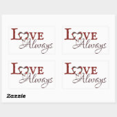 Liefde Altijd Rode Tulp Hart Krans Rechthoekige Sticker (Vel)