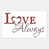 Liefde Altijd Rode Tulp Hart Krans Rechthoekige Sticker (Voorkant)