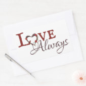 Liefde Altijd Rode Tulp Hart Krans Rechthoekige Sticker (Envelop)