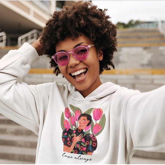 Liefde altijd Valentijn hartillustratie Hoodie