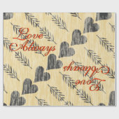 Liefde altijd Valentijn ompakken papier (Vlak)