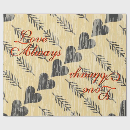 Liefde altijd Valentijn ompakken papier (Vlak)