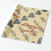 Liefde altijd Valentijn ompakken papier (Uitgerold)