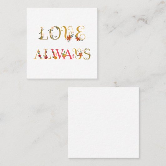 Liefde altijd vierkante visitekaartje (Voorkant / Achterkant)