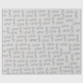 Liefde amandelbloesems op zilver cadeaupapier (Vlak)