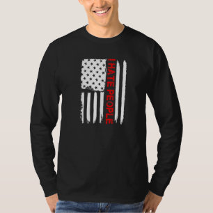 Liefde Amerika waar ik mensen haat, ons vlag T-shi T-shirt