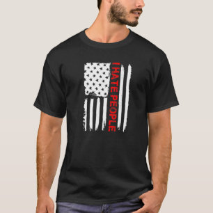 Liefde Amerika waar ik mensen haat, ons vlag T-shi T-shirt