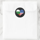 Liefde Amerikaans/USA en Bulgaarse Vlag Ronde Sticker (Tas)