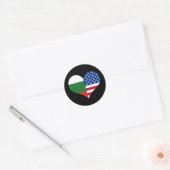 Liefde Amerikaans/USA en Bulgaarse Vlag Ronde Sticker (Envelop)
