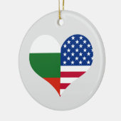 Liefde Amerikaanse/Amerikaanse en Bulgaarse vlag Keramisch Ornament (Links)