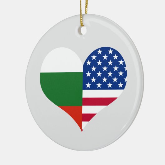 Liefde Amerikaanse/Amerikaanse en Bulgaarse vlag Keramisch Ornament (Links)