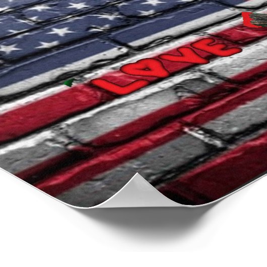 Liefde Amerikaanse graffiti-wandkunst. Poster (Hoek)