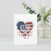 Liefde Amerikaanse vlag Briefkaart (Staand voorkant)