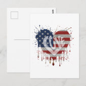 Liefde Amerikaanse vlag Briefkaart (Voorkant / Achterkant)