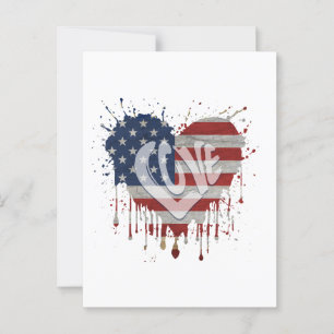 Liefde Amerikaanse vlag Briefkaart