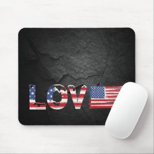 Liefde Amerikaanse vlag op Black Rock Muismat