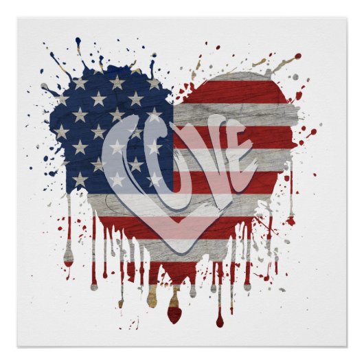 Liefde Amerikaanse vlag Perfect Poster (Voorkant)