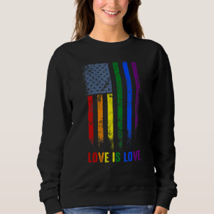 Liefde Amerikaanse Vlag Regenboog Gay LGBTQ LGBT P Trui