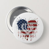 Liefde Amerikaanse vlag Ronde Button 7,6 Cm (Voorkant /achterkant)