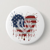 Liefde Amerikaanse vlag Ronde Button 7,6 Cm (Voorkant)