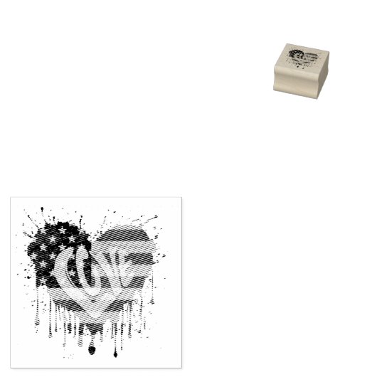 Liefde Amerikaanse vlag Rubberstempel (Gestempeld)