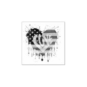 Liefde Amerikaanse vlag Rubberstempel (Afrduk)