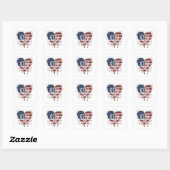 Liefde Amerikaanse vlag Vierkante Sticker (Vel)