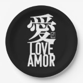 Liefde. Amor. 愛. Papieren Bordje (Voorkant)